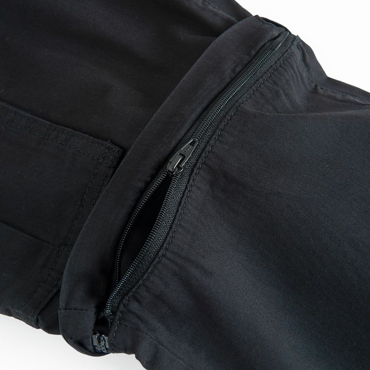 Cool Club, Pantaloni din material textil pentru baieti, wide leg, picioare detasabile, negru