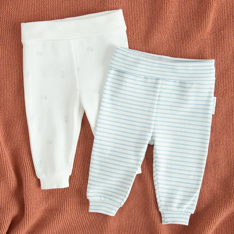 Cool Club, Pantaloni fara botosei pentru baieti, alb, set, 2 buc.