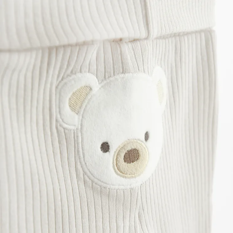 Cool Club, Pantaloni fara botosei pentru bebelusi, din tricot striat, mix, set, 2 buc.