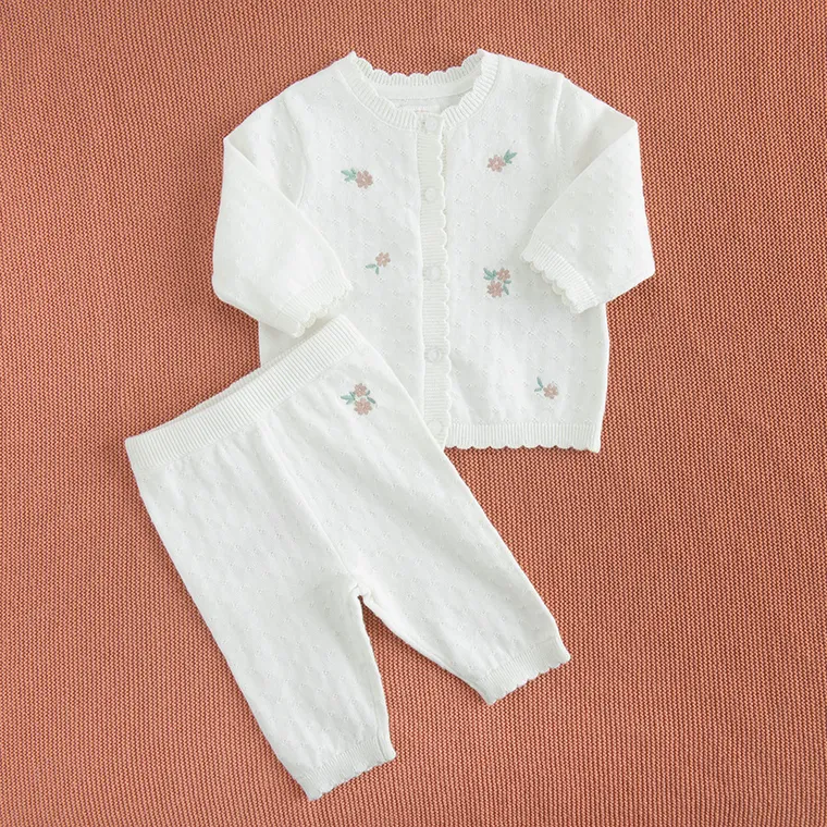 Cool Club, Pantaloni fara botosei pentru fete, din tricot, alb