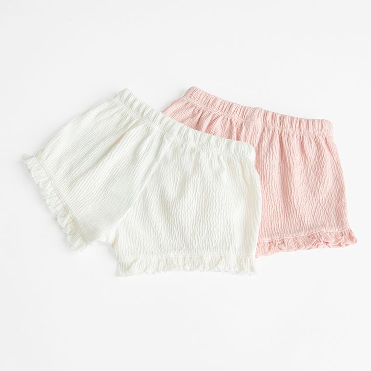 Cool Club, Pantaloni scurti pentru fete, alb, roz, set, 2 buc.