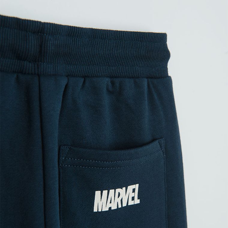 Cool Club, Pantaloni trening pentru baieti, bleumarin, imprimeu Marvel Super Heroes