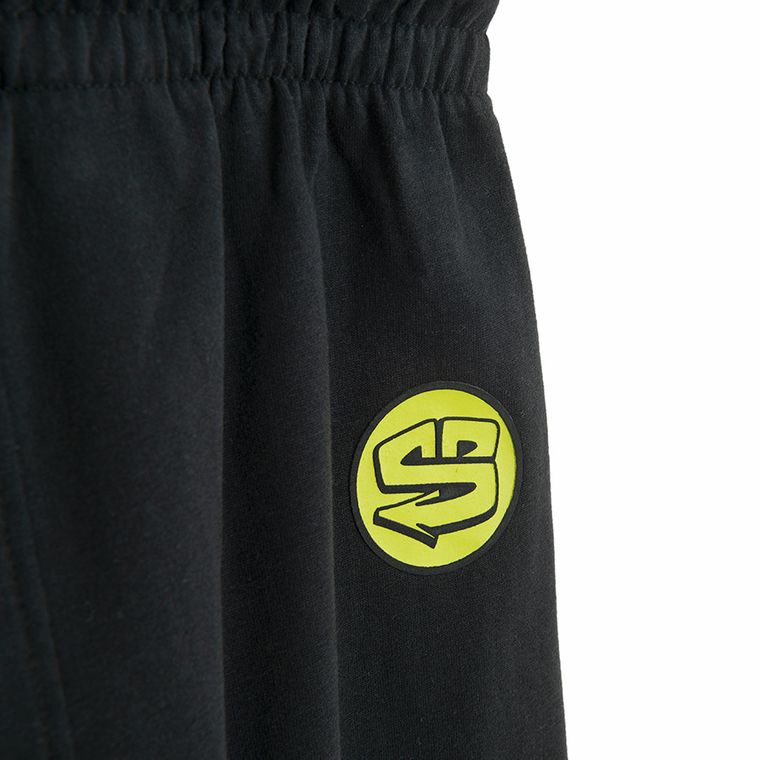 Cool Club, Pantaloni trening pentru baieti, oversize, caldurosi, negru, imprimeu SpongeBob