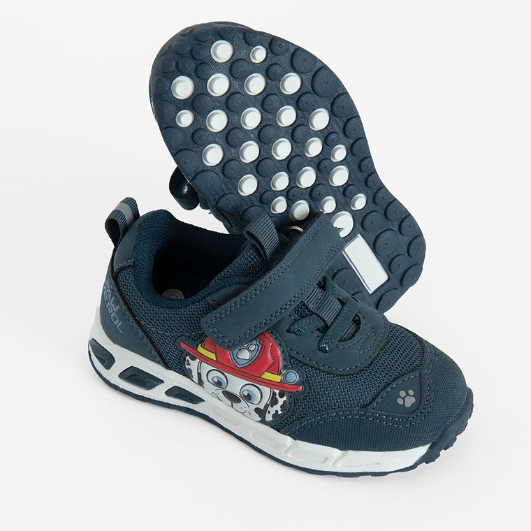 Cool Club, Pantofi sport pentru baieti, bleumarin, talpa cu leduri, imprimeu Paw Patrol
