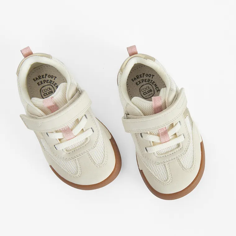 Cool Club, Pantofi sport pentru fete, bej, talpa Barefoot