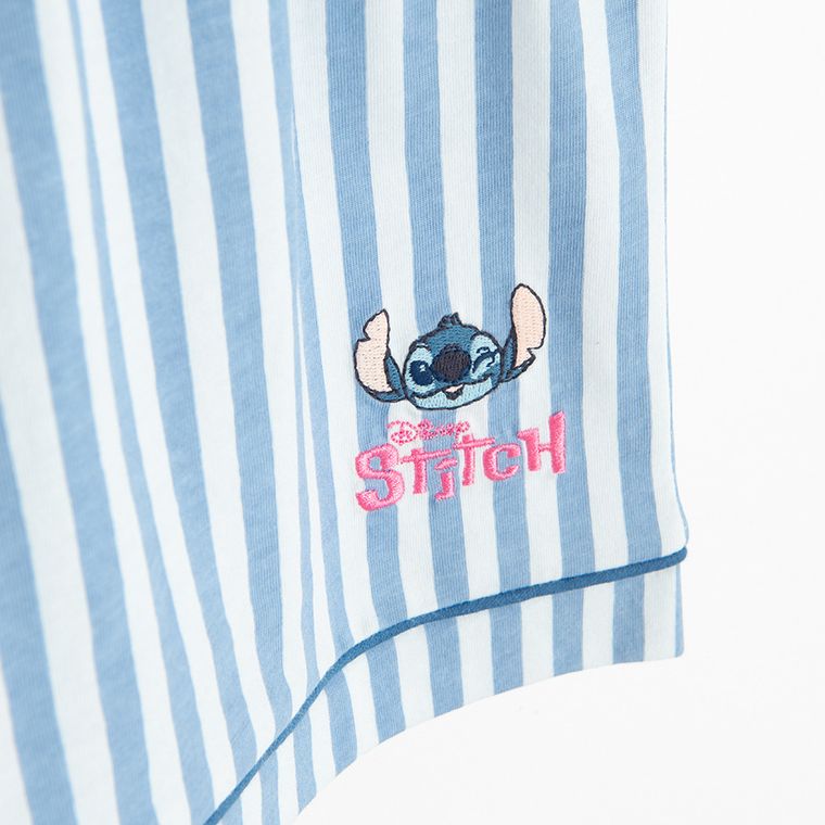 Cool Club, Pijama pentru fete, alb-albastru, imprimeu Lilo si Stitch