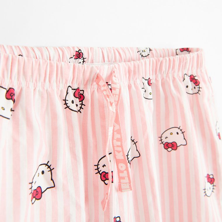 Cool Club, Pijama pentru fete, alb-roz, imprimeu Hello Kitty