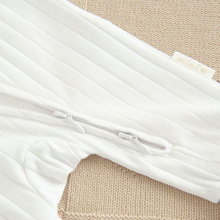 Cool Club, Pijama tip salopeta pentru bebelusi, bumbac organic, alb, set, 2 buc.