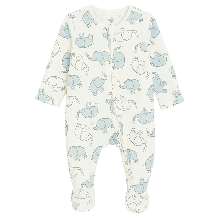 Cool Club, Pijama tip salopeta pentru bebelusi, ecru