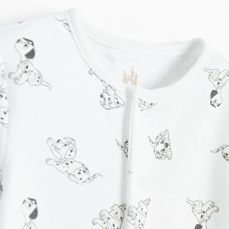 Cool Club, Pijama tip salopeta pentru bebelusi, mix, imprimeu 101 Dalmatieni, set, 2 buc.