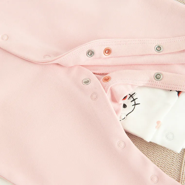 Cool Club, Pijama tip salopeta pentru fete, mix, imprimeu Hello Kitty, set, 2 buc.