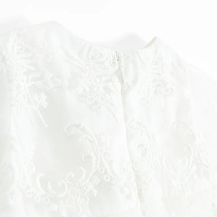 Cool Club, Rochie cu maneca lunga pentru fete, alb