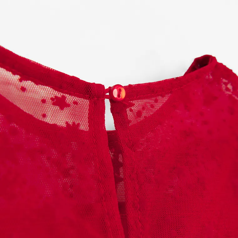 Cool Club, Rochie cu maneca lunga pentru fete, rosu