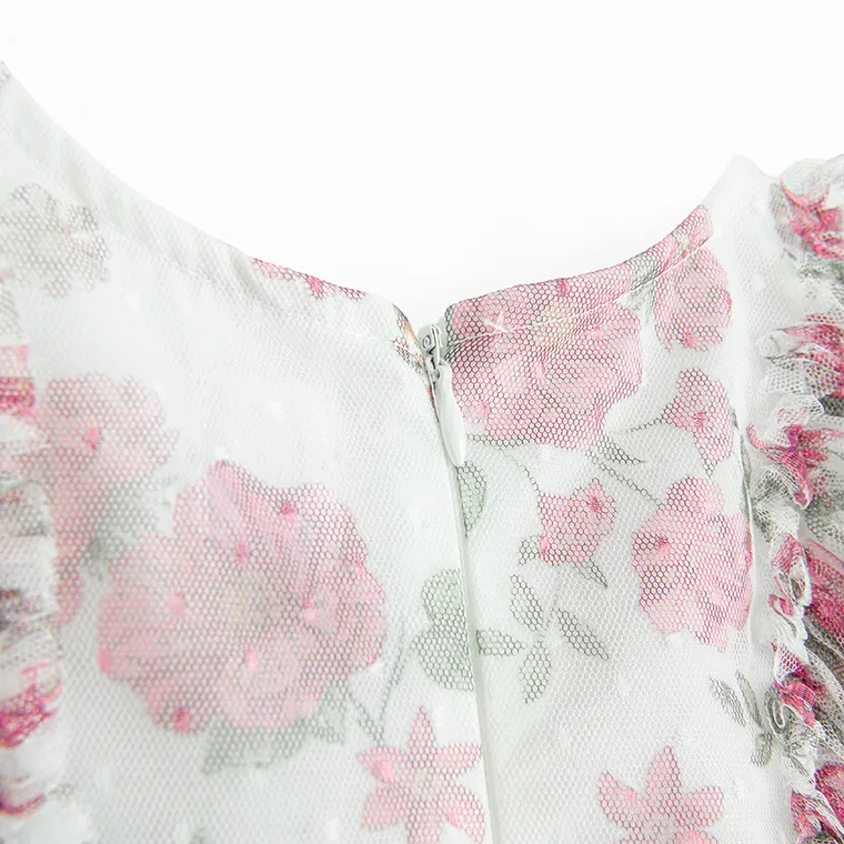 Cool Club, Rochie cu maneca scurta pentru fete, alb