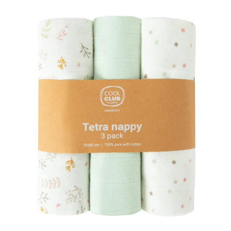 Cool Club, Scutece din tetra pentru bebelusi, 70-80cm, set, 3 buc.