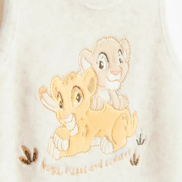 Cool Club, Set pentru baieti, Body cu maneca lunga, Salopeta cu botosei, velur, mix, imprimeu Lion King