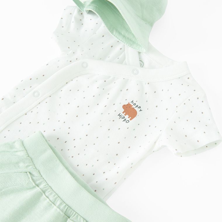 Cool Club, Set pentru baieti, Body cu maneca scurta, Pantaloni scurti, Palarie, mix