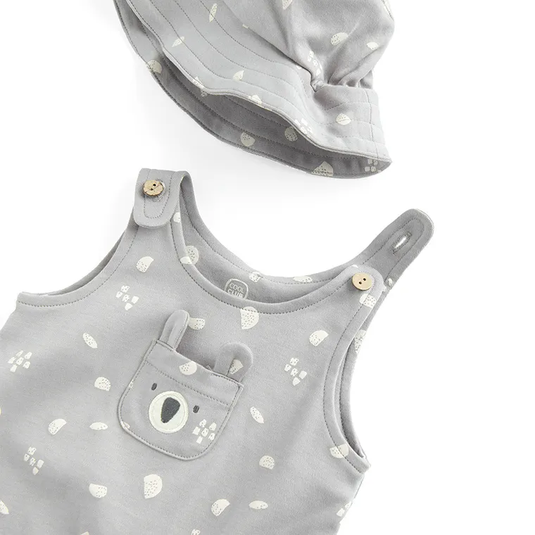 Cool Club, Set pentru baieti, Body fara maneci, Palarie, gri