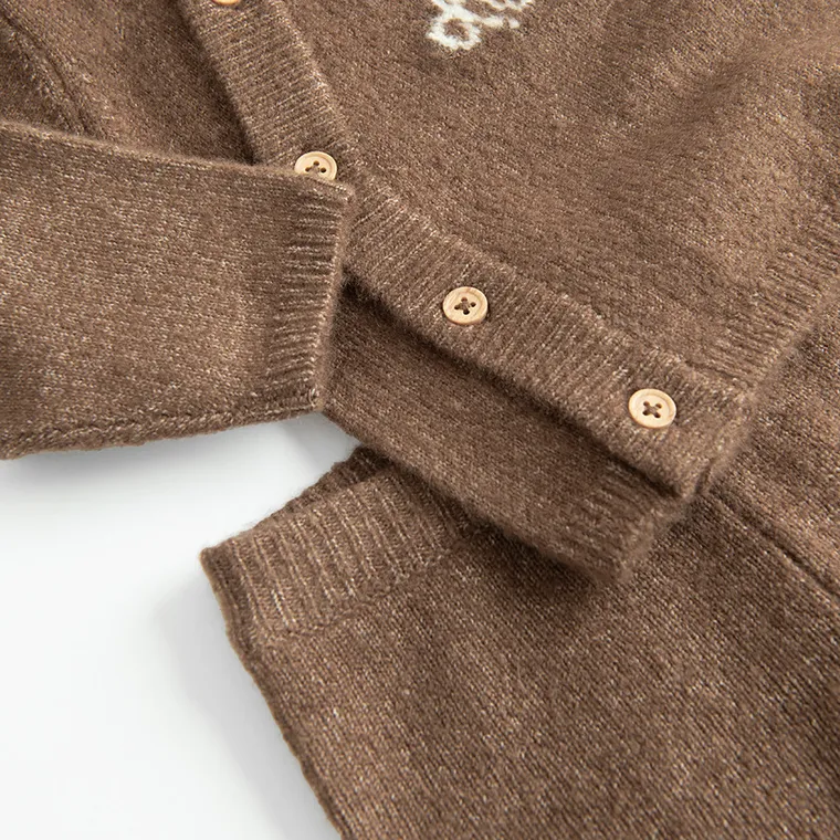 Cool Club, Set pentru baieti, Pulover cu nasturi, Pantaloni, maro