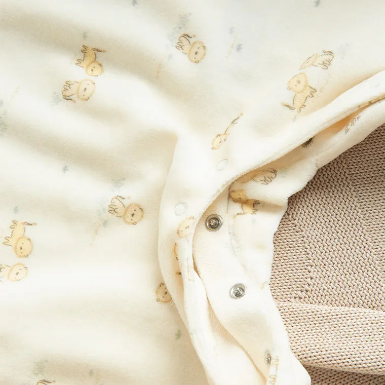 Cool Club, Set pentru bebelusi, Body cu maneca lunga, Salopeta cu botosei, velur, mix