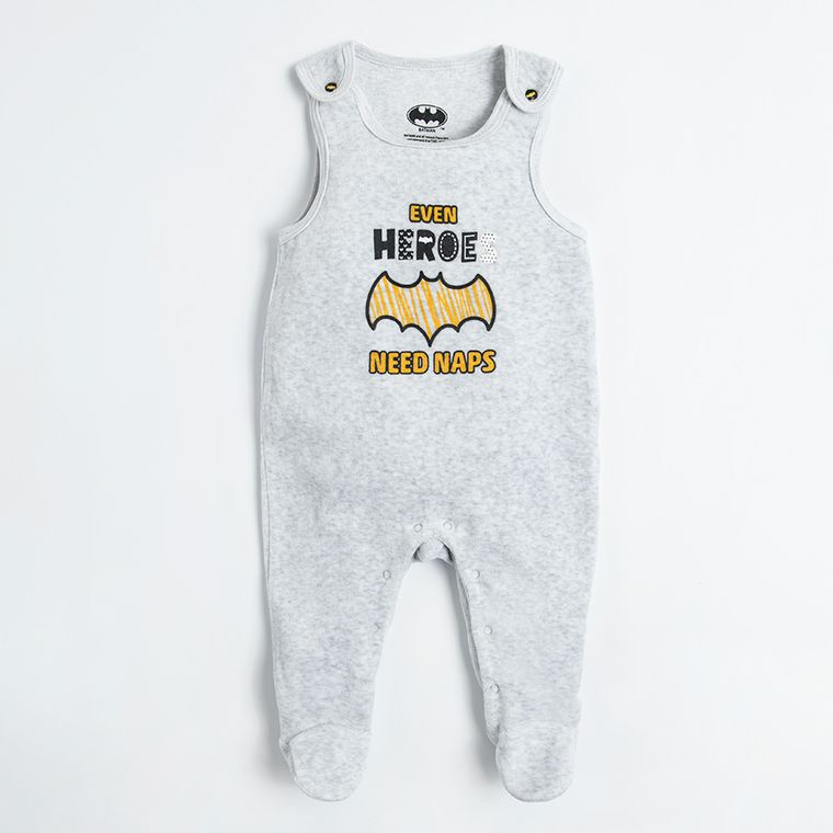 Cool Club, Set pentru copii, Body cu maneca scurta, Salopeta cu botosei, Pantaloni cu botosei, Caciula, Baveta, Patura, mix, imprimeu Batman