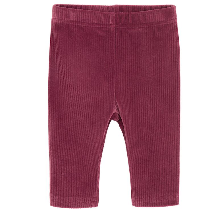 Cool Club, Set pentru fete, Bluza, Colanti, din tricot striat, velur, burgundia