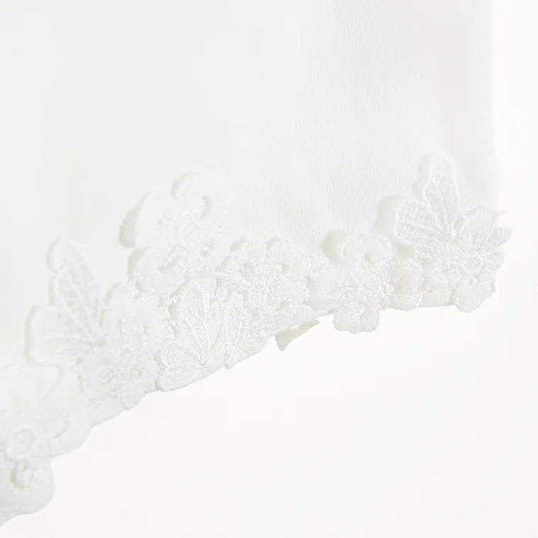 Cool Club, Set pentru fete, Bluza cu maneca scurta, Pantaloni din textil, wide, alb