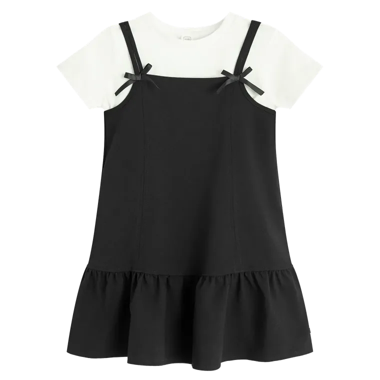 Cool Club, Set pentru fete, Bluza cu maneca scurta, Rochie cu bretele, mix