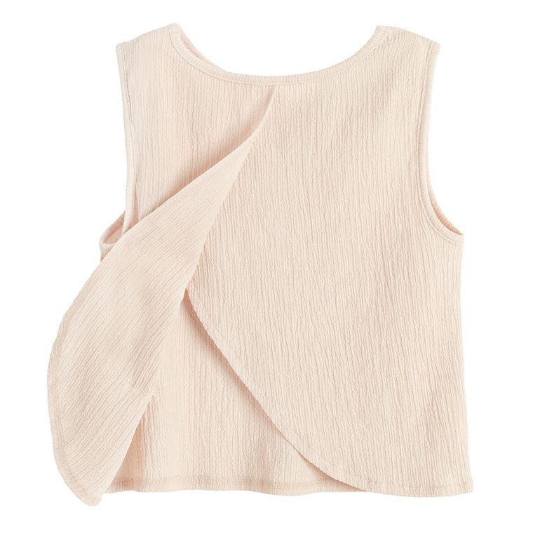 Cool Club, Set pentru fete, Bluza fara maneci, Pantaloni din textil, bej