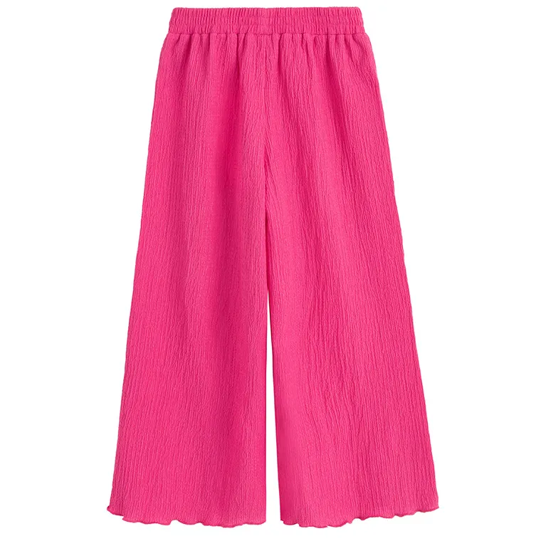 Cool Club, Set pentru fete, Bluza fara maneci, Pantaloni din textil, wide, roz