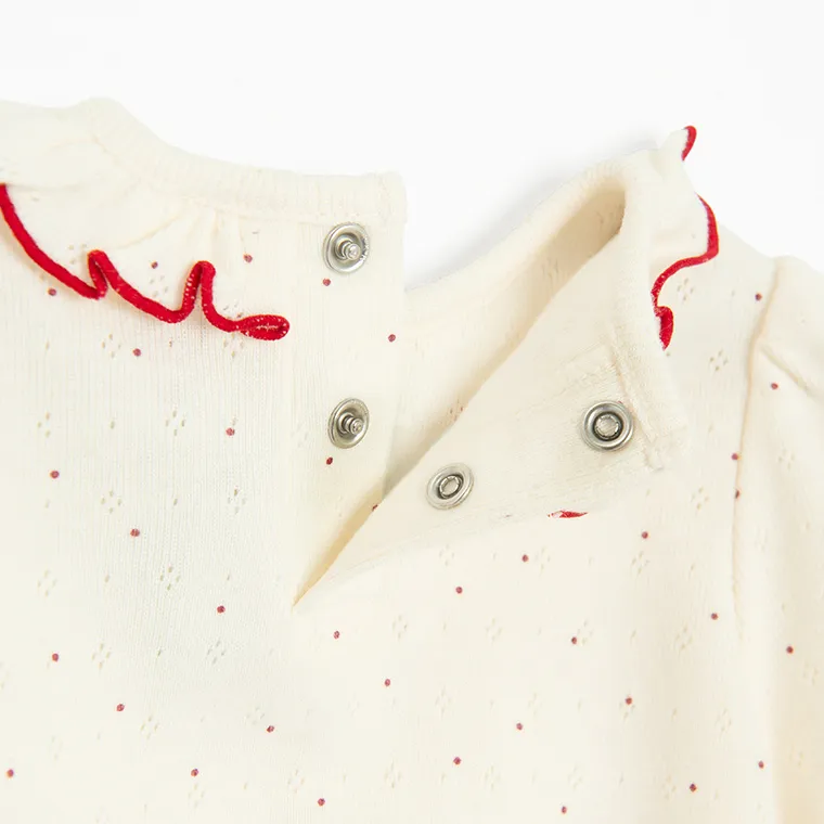 Cool Club, Set pentru fete, Body cu maneca lunga, Colanti, ecru