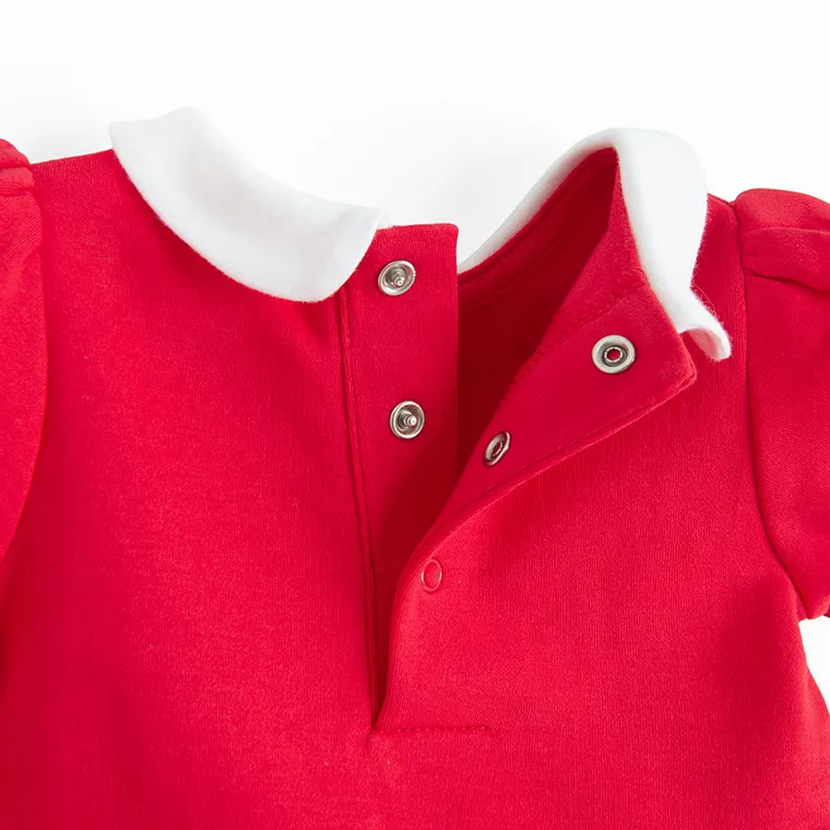 Cool Club, Set pentru fete, Body-rochie cu maneca scurta, Bentita, rosu, imprimeu Minnie Mouse