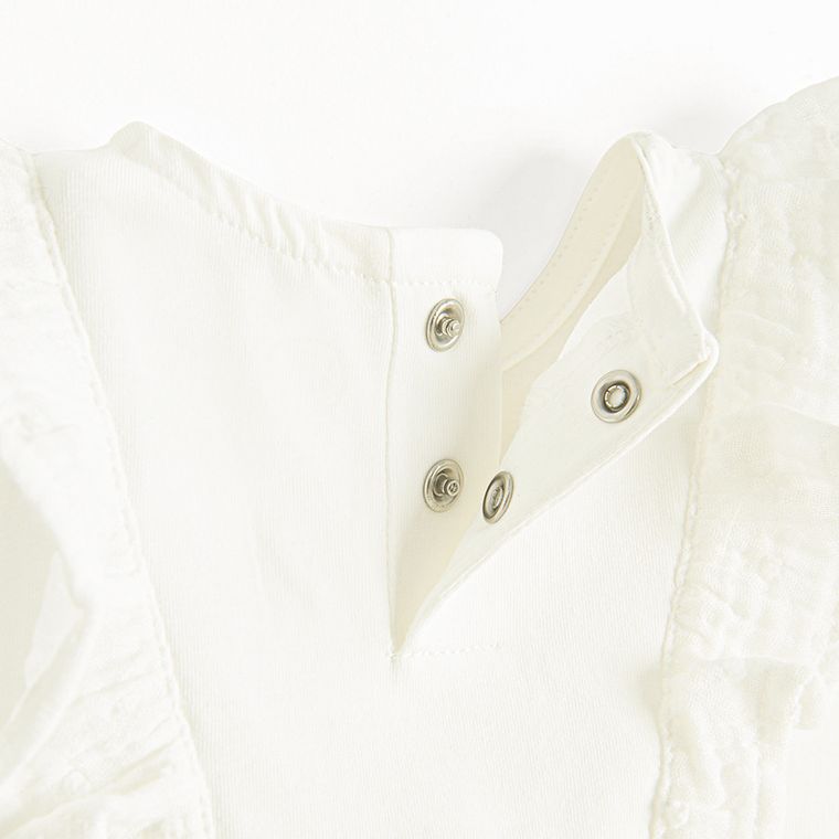 Cool Club, Set pentru fete, Body-rochie cu maneca scurta, Palarie, muselina, alb