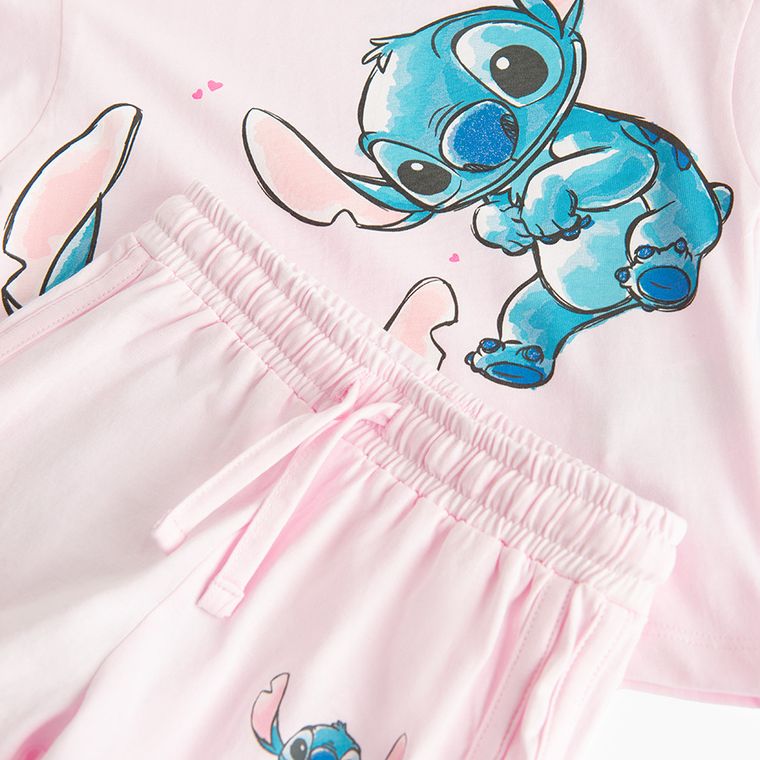Cool Club, Set pentru fete, Tricou, Pantaloni scurti, roz, imprimeu Lilo si Stitch