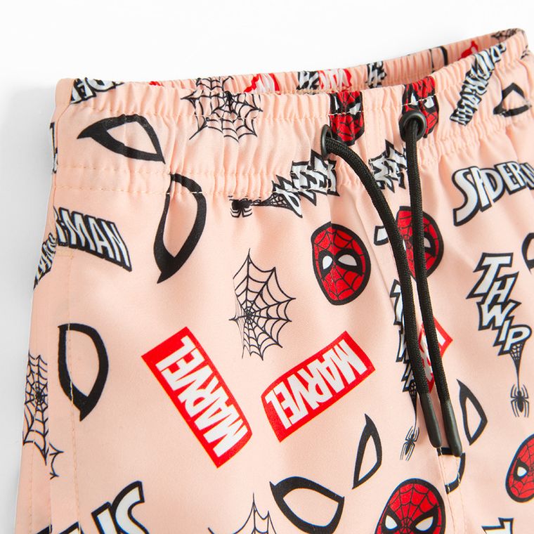 Cool Club, Sorturi de baie pentru baieti, UV 50, piersica, imprimeu Spider-Man