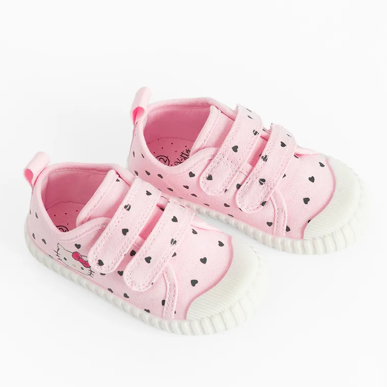 Cool Club, Tenisi pentru fete, roz, talpa Barefoot, imprimeu Hello Kitty