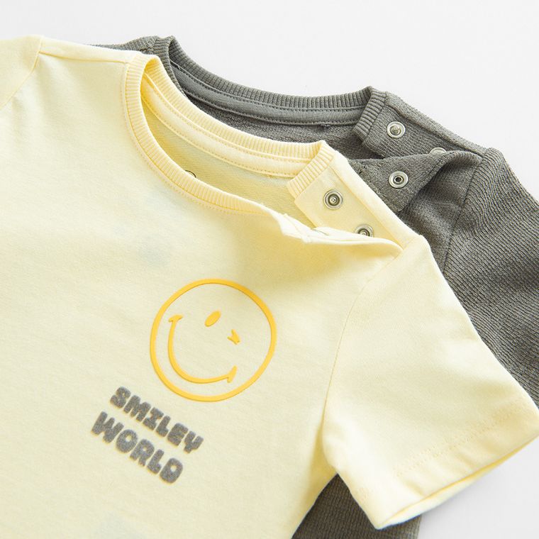 Cool Club, Tricou pentru baieti, mix, imprimeu SmileWorld, set, 2 buc.
