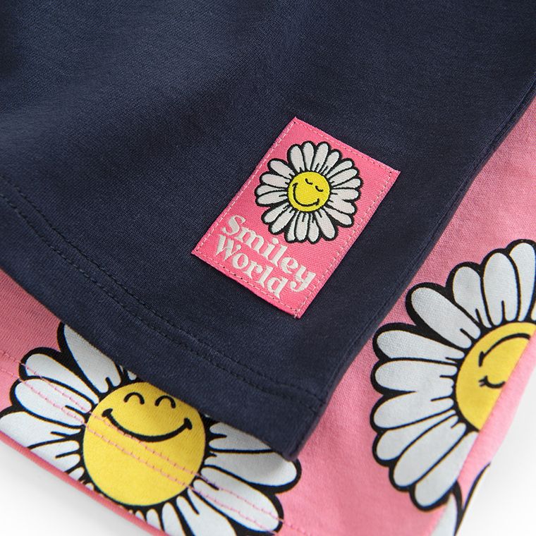 Cool Club, Tricou pentru fete, mix, imprimeu SmileyWorld, set, 2 buc.