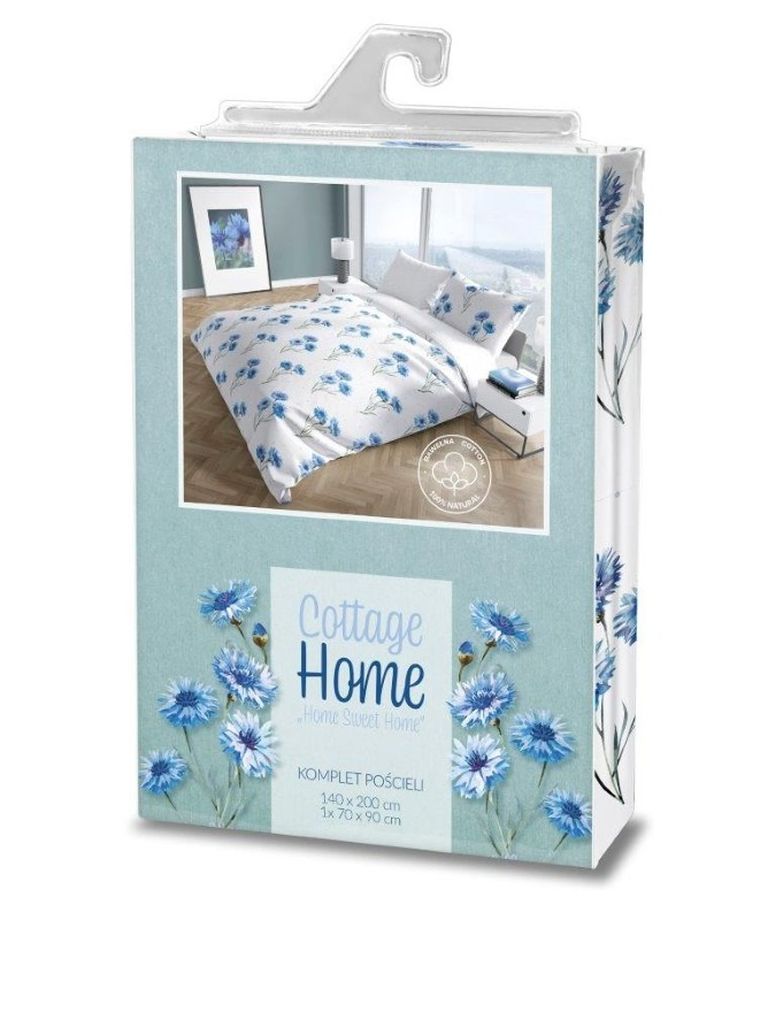 Cottage Home, Flori, set lenjerie de pat single, 140-200 cm