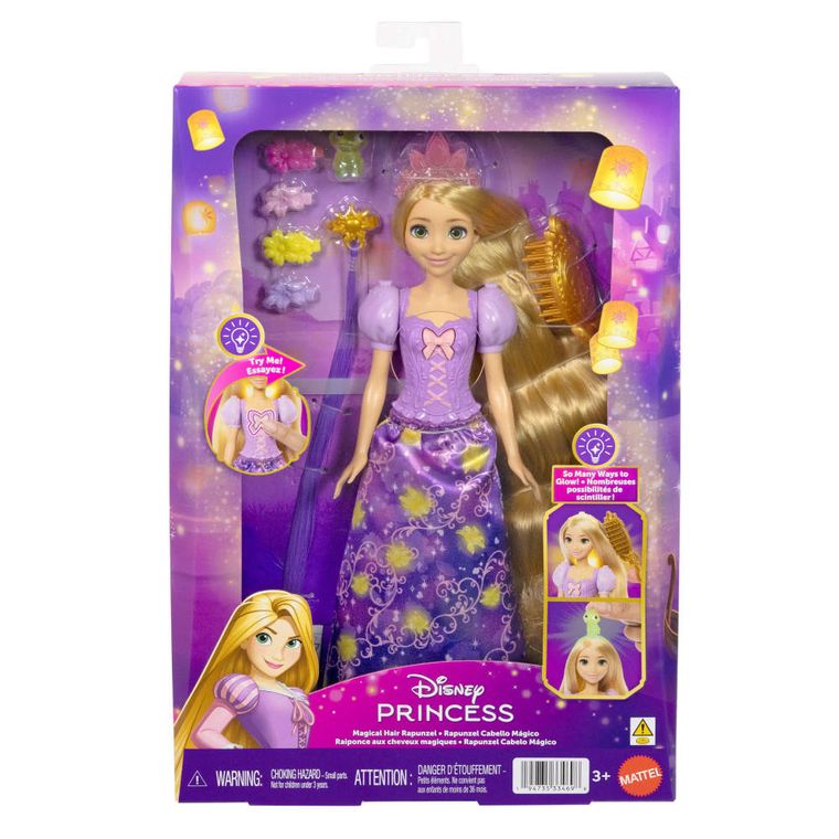 Disney Princess, Magical Hair Rapunzel, papusa cu accesorii