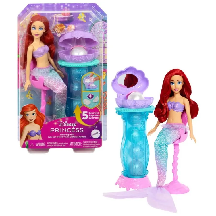 Disney Princess, Vanity Pop Ariel, set de joaca cu papusa