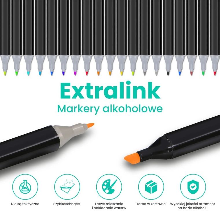 Extralink, set de markere cu alcool, 120 buc.