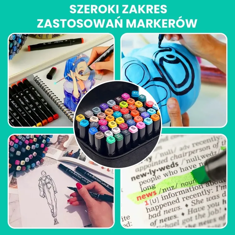 Extralink, set de markere cu alcool, 48 buc.