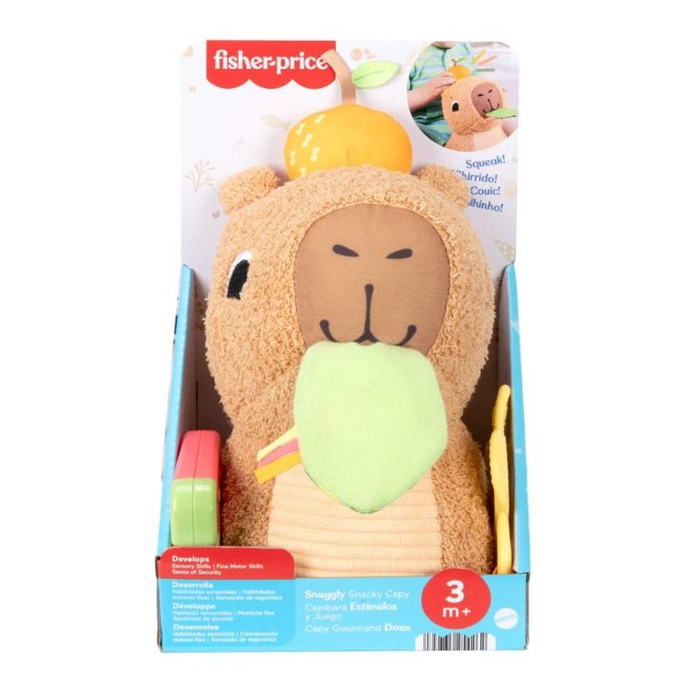 Fisher-Price, Animalut de plus senzorial Capibara, jucarie pentru bebelusi
