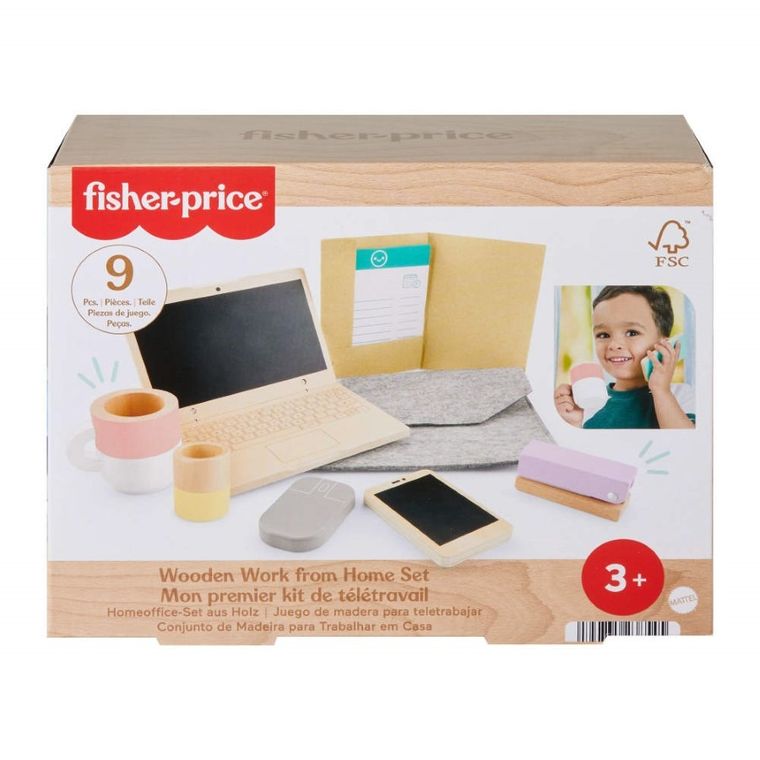Fisher-Price, Biroul de acasa al micutului, set de jucarii din lemn