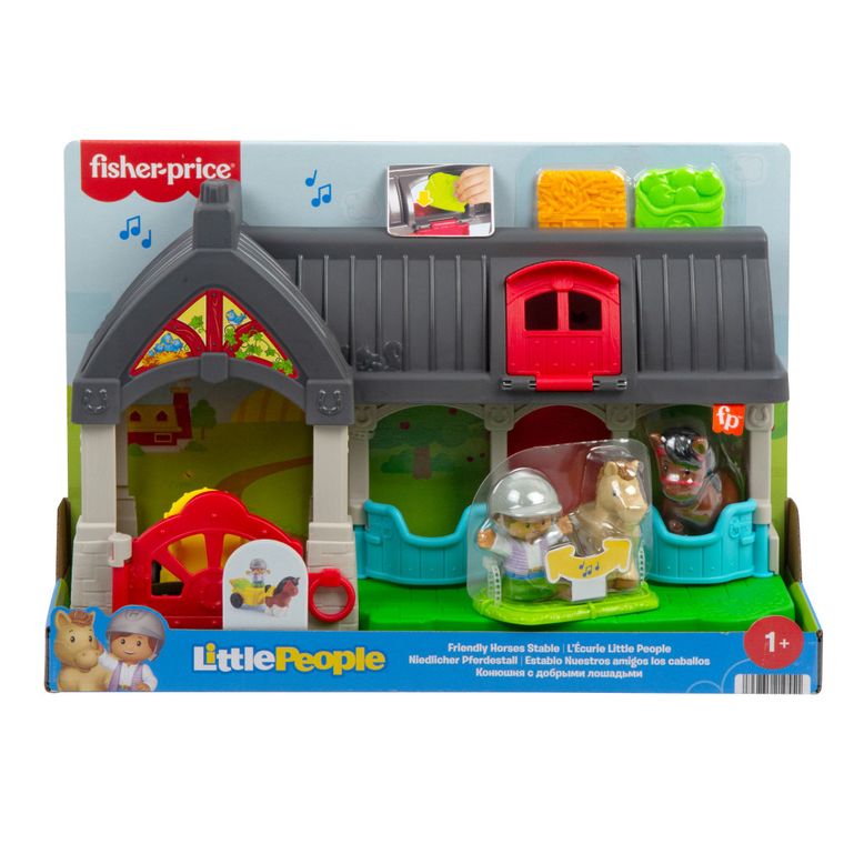 Fisher-Price, Little People, Friendly Horses Stable, set de joaca cu sunete