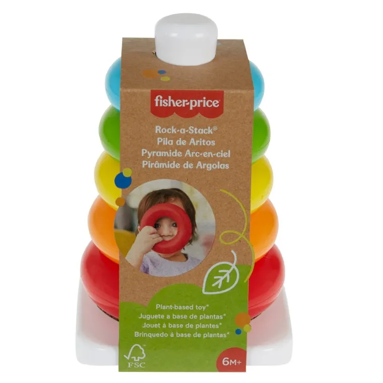 Fisher-Price, Piramida din inele, jucarie ecologica pentru bebelusi