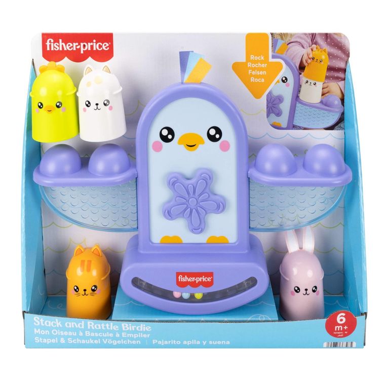Fisher-Price, Stack And Rattle Birdie, jucarie pentru bebelusi