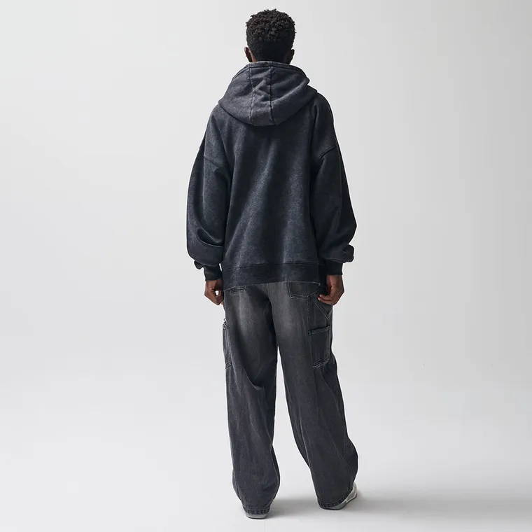 Hanorac cenusiu-negru cu croiala oversize unisex NOWEAR