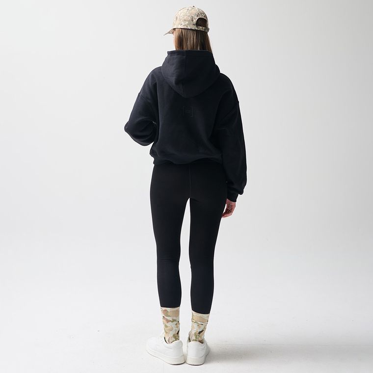 Hanorac negru cu croiala cropp boxy NOWEAR